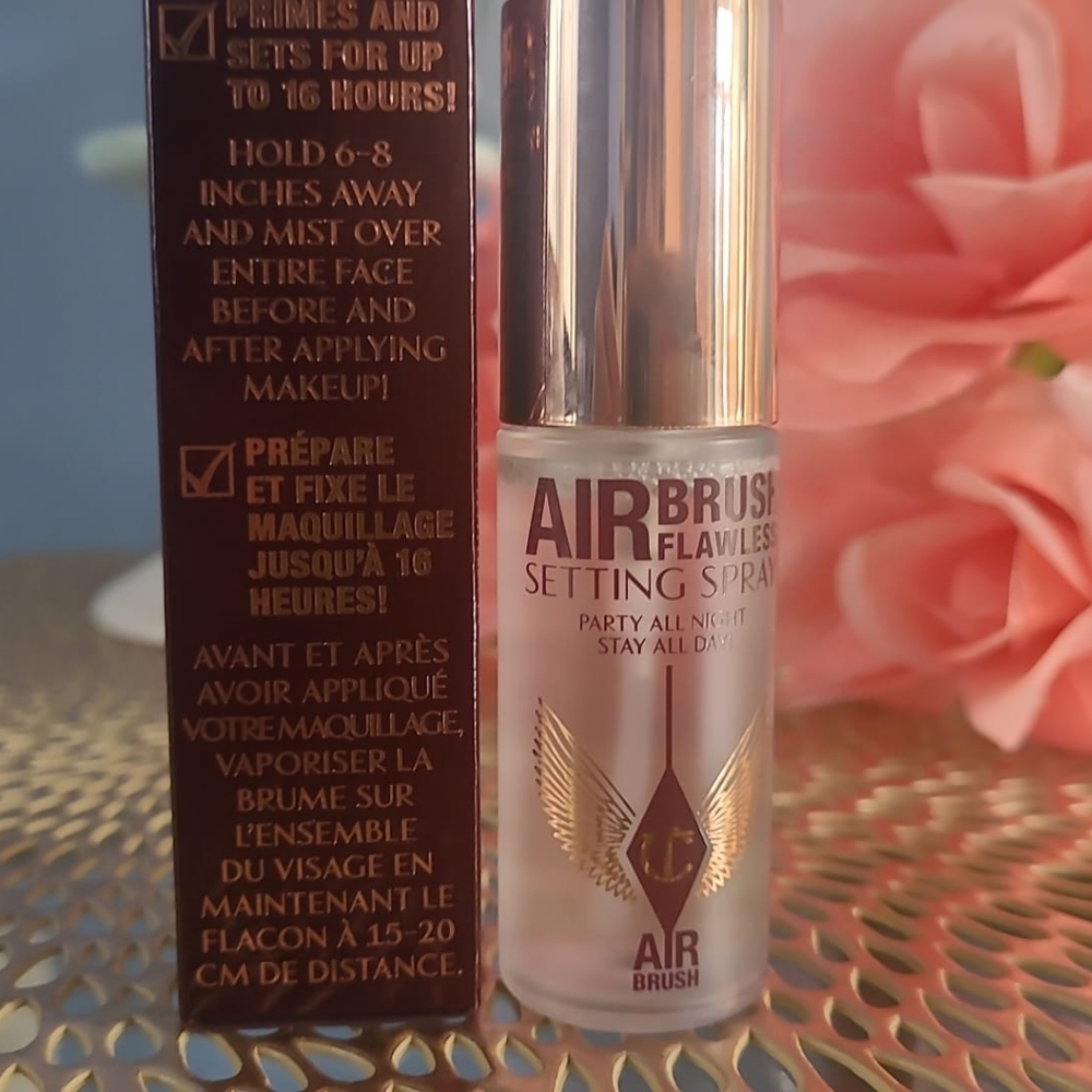 Charlotte Tilbury Airbrush Flawless Finish Setting Spray in PARTY ALL NI…
